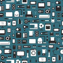 Fototapeta na wymiar Seamless pattern of electronic devices and home appliances