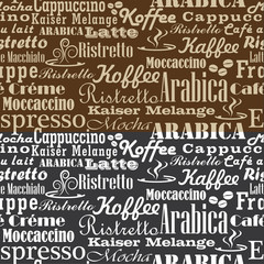 Coffee words seamless pattern B