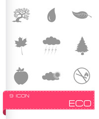 Vector black eco icons set