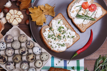 Sandwich with soft cheese