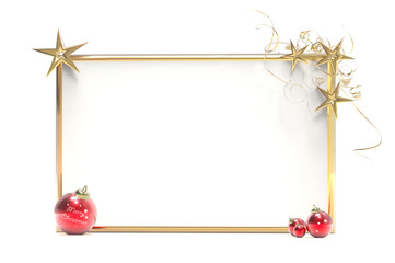White panel and Christmas decorations