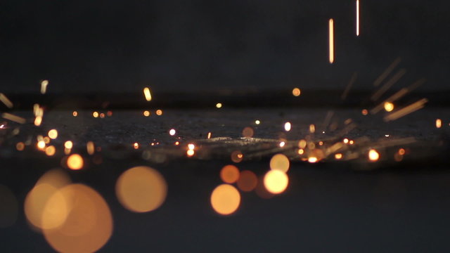 falling pieces of of molten metal