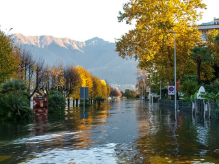 Locarno, lakeside flooded