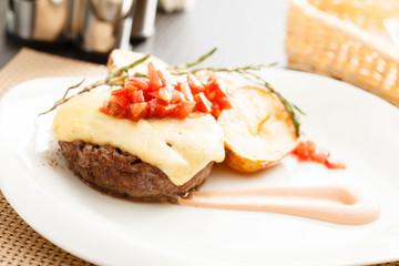 steak with potatoes