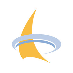 Vector sign sailing ship