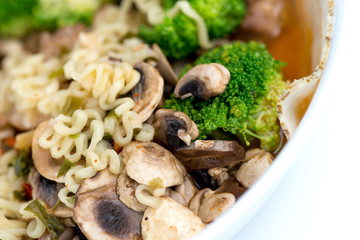 Healthy Japanese ramen noodles with vegetables