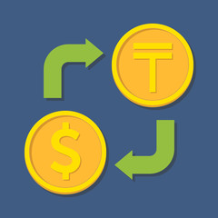 Currency exchange. Dollar and Tenge.