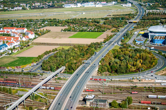 Autobahn über Bahnstrecke Mannheim 