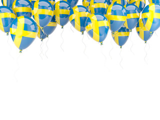 Balloon frame with flag of sweden