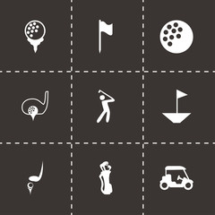 Vector black golf icons set