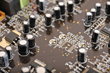 computer board with capacitors