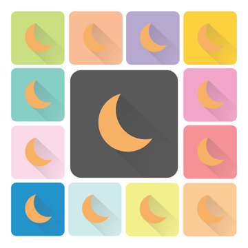 Moon Icon color set vector illustration