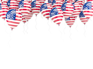 Balloon frame with flag of united states of america