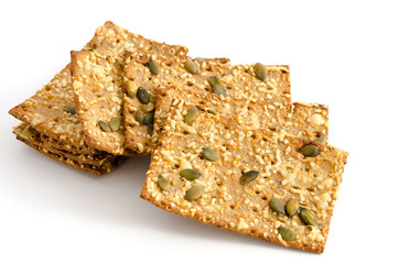 Knäckebrot mit Kürbiskernen, Sesam und Käse