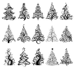 Set of Luxury Christmas Trees.