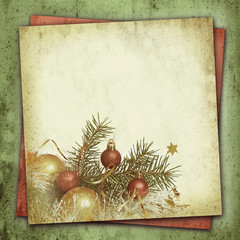 Christmas composition on vintage background