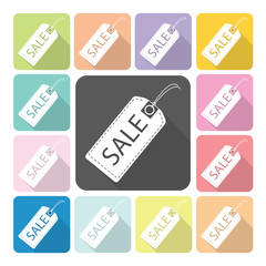 Sale tag Icon color set vector illustration