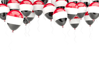 Balloon frame with flag of yemen