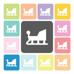 Sledge Icon color set vector illustration