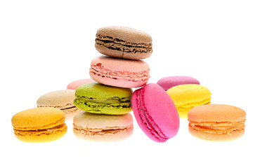 Sweet Tasty Macaroons Isolated on White Background