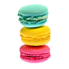 Sweet Tasty Macaroons Isolated on White Background