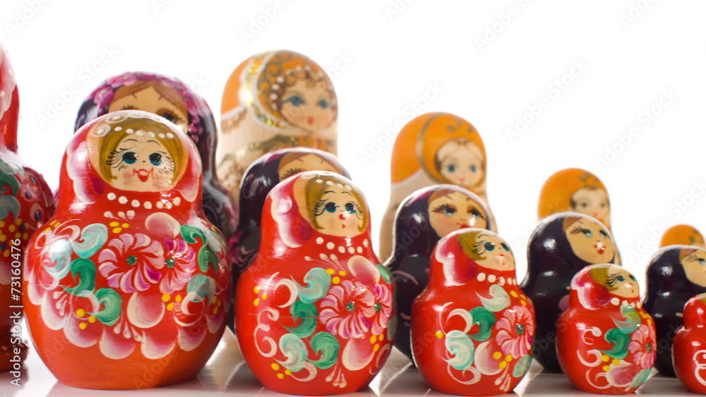 Wall mural Russian Matryoshka wooden dolls souvenir