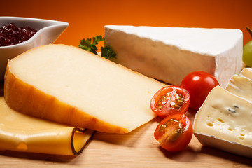 Cheese on cutting board
