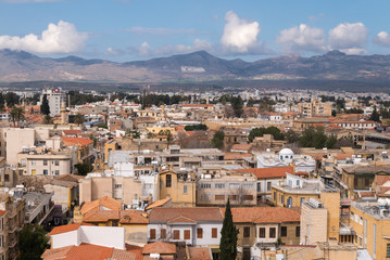 Fototapeta na wymiar Urban landscape of Nicosia in Cyprus looking north.