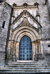 Doorway of Guarda cathedral in Portugal