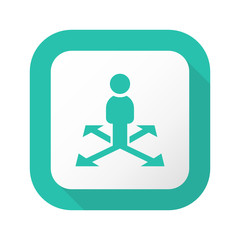 Flat Long Shadow Button - Vector 