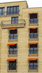 Facade of stylish modern building