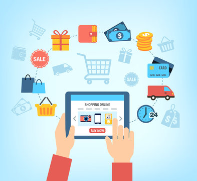 Shopping Online Background - Customer Buying Stuff Online