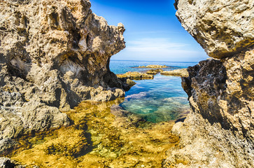 Fototapeta premium Mediterranean Beach in Milazzo, Sicily