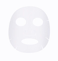 Facial sheet mask on white background.
