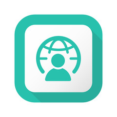 Flat Long Shadow Button - Vector 