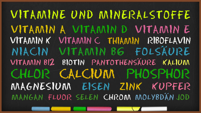 bkt56 BunteKreideTafel - Vitamine und Mineralstoffe - g2532