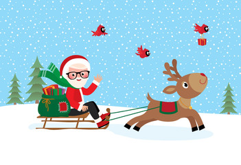 Santa Claus on sledge