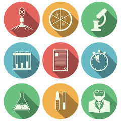Flat icons for microbiology