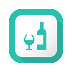 Flat Long Shadow Button - Vector 