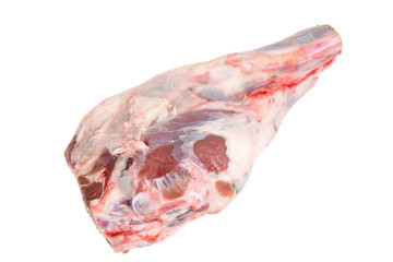 top view raw leg lamb