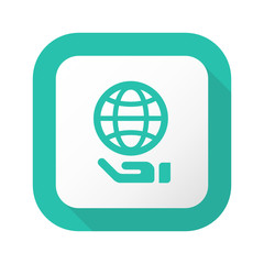 Flat Long Shadow Button - Vector