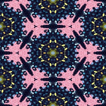 Floral decorative colorful mosaic