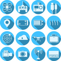 Flat icons for quadrocopter set.