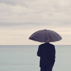 Temps de pluie sur la mer