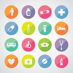 hospital icons set