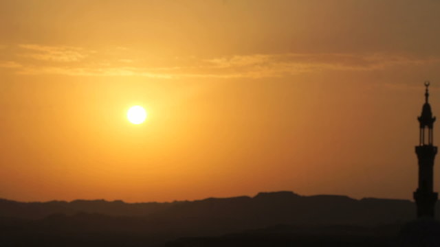 sunset over african landscape