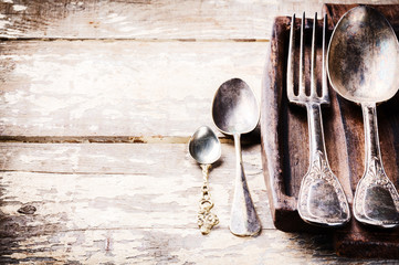 Table setting with vintage cutlery