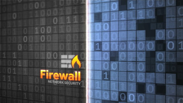 Firewall network data security animation