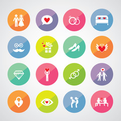 wedding icons set
