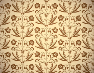 Vintage floral style seamless background.